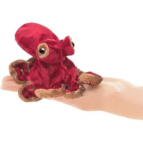 Folkmanis Mini Red Octopus Finger Puppet, 8"