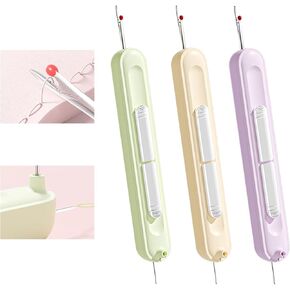 2 في 1 threaders الإبرة ، 3 حزمة تلقائي إبرة threader seam ripper أداة ، أداة مزيل قابلة للتمديد لخياطة اليد ، الحياكة ، خياطة إبرة threader (3Color)