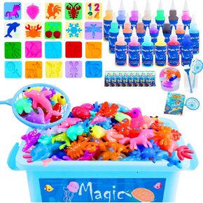 Magic Water Elf Toy Kit, Aqua Fairy Water Gel kit with 20 Magic Gel & 20 Molds-Easter Craft, Water Pets, Birthday Gifts, Party Favors, Make Your own Squishies Toys DIY Craft Kit for Kids Ages 3+