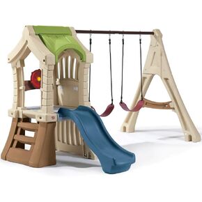 step2 play up gym set for child ، مجموعة الأرجوحة في الهواء الطلق ، شريحة الفناء الخلفي ، التقلبات ، مساحة playhouse ، و Crawl ، اثنين
