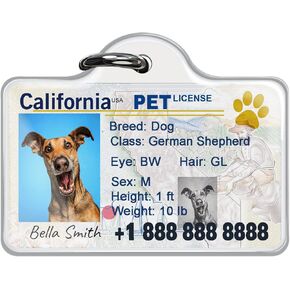 Custom Pet Driver's License Tags - Personalized Dog & Cat ID Tags