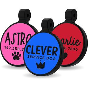 Silent & Double Sided, Deep Engraved Dog Tags Personalized, Rich Customization, Glow in The Dark Durable Silicone Pet ID Tag, Never Fades, 8 Colors & Fonts, 25 Icons, Bone Shaped