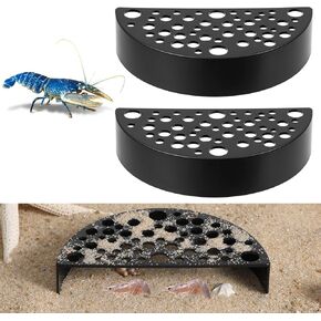 2 Pcs Aquarium Shrimp Hideout Shrimp Cave Fish Tunnel Hides Fish Tank Accessories for Shrimps Protection Suitable Prawn Small Fishes Aquatic Animal Lovers Women Men Festival Gifts Black 4.6×2.2 Inches