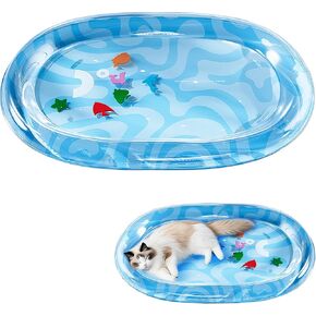 Pet Water Bed, Thickened Water Sensory Play Mat for Cats Dog, Cat Cooling Pad, Portable Water mat for Dogs and Cats, Summer Pets Cooling Water Sensory Play Pad for Cats(50 * 64CM)