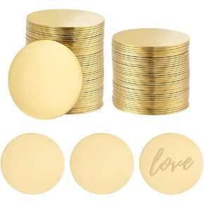 PH PandaHall 60pcs Brass Tags for Stamping, 20mm Metal Stamping Blanks 24 Gauge Circle Brass Discs Circle Tags Golden Solid Blank Coins Stamping Discs for Earring Pendant Jewelry Craft Making, No Hole