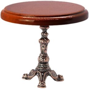 LUOZZY Miniature Wooden Round Table Model for 1:12 Dollhouse Accesories Miniature Side Table Dollhouse Furniture Decoration
