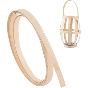 AHANDMAKER 5M Natural Rattan Webbing Roll, 0.6 Inch Wide Thin Flat Rattan Strips for Weaving, Reed Coil Cane Webbing for Wicker Basket Weaving DIY Crafts