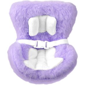 Doll Car Seat, Soft Furry Cushions Decorative Doll Carseat Chair with Clip Box and Safety Belt Perfect Air Vent and Desktop Ornament Accessories for Display(Purple)