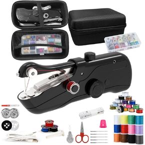 Handheld Sewing Machine, Portable Sewing Machine with Storage, Electric Switch, Two Speed Modes,Easy to Operate.Sewing Machine for Beginners.Black with Accessories