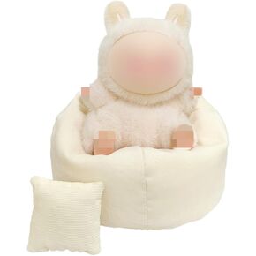 Handmade Bean Bag Chair for Doll Seat, Doll Sofa Table Dispaly Accessories for 15-17cm Dolls,No Doll Included (Purple)