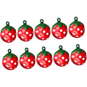 Milisten 10Pcs Strawberry Shape for Pet Collars Cute Cat and Dog Accessories Durable Material Hear Your Pet Anytime for Bags and Mobile Phone Use