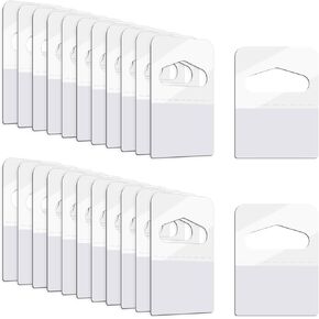 Prudiut 400 Pcs Hang Tags Slot Hole Hang Tabs Self-Adhesive Hanging Tabs Heavy Duty Display Tags for Hanging Retail Displays(1-5/8" X 1-1/4")