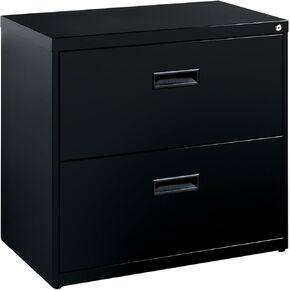 Realspace® SOHO 30"W x 17-5/8"D Lateral 2-Drawer File Cabinet, Black