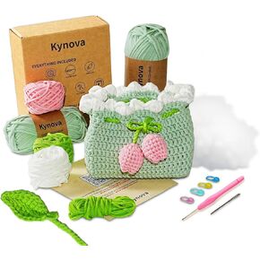 Kynova Tulip Tissue Box Crochet kit for Beginners-Step-by-Step Crochet Videos Tutorial-Complete DIY Craft Set with Premium Yarn & Tools