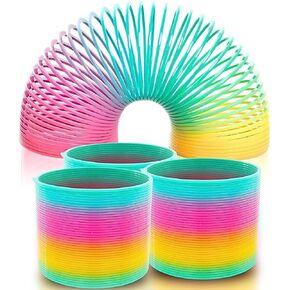 Unique Rainbow Slinky Round Springs | Tiny Size | 8 Pcs
