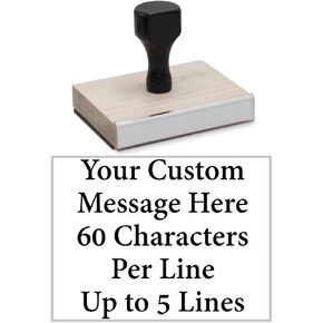 Infusion Custom Text Traditional Wood Stamp with Plastic Handle, 3" x 4"