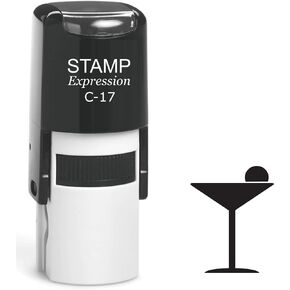 stampexpression - Martini Drink Self Inking Rubber Stamp - Black Ink (A-61332)