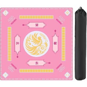 Mahjong Mat,Non-Slip Noise Reduction Gaming Mat, Suitable Mahjong, Poker, Card , Board , Tile Game, and Dominoes-31.5''X31.5'' (Pink)