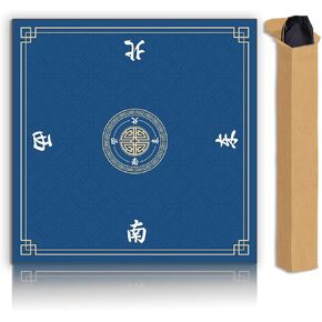 Mahjong Mat, Non-Slip Noise Reducing Game Mat, 31.5 Inch Mahjong Table Mat,Mahjong Mat with Cloth Bag and Carton Storage,Suitable for Mahjong, Dominoes, Solitaire and Other Games. (Green)