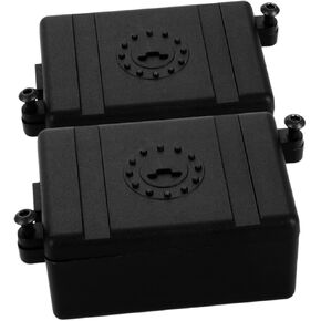 Toyvian 2pcs Receiver Box Protector Case for Crawler Cars Black Plastic Electronic Tray Easy Installation for Models