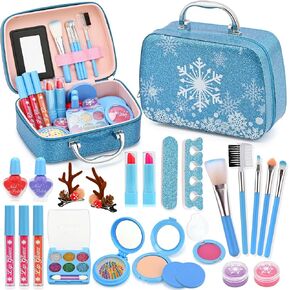Real Washable Makeup Kit for Girls - Non-Toxic Kids Play Make Up Set Toy for Toddlers Children, Princess Toys Birthday Ideas for 5 6 7 8 9 10 11 12 Year Old Girls