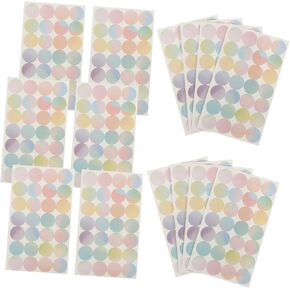 Angoily 16Sheets Self Adhesive Binder Hole Reinforcement Stickers Decorative Hole Punch Labels for Loose Leaf Paper Strong Adhesive for Office and Home Use