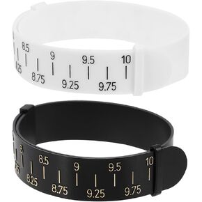 Bracelet Sizer Measuring Tool, 2Pcs Ring Sizer Wrist Measuring Tool Wrist Gauge Ring Measurer Bangle Sizing Tool for Jewelry Measurement (Black and White)