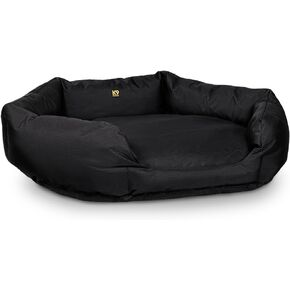 K9 Ballistics Tough Ripstop Oval Bolster Dog Bed, Den Shape, Scratch-Resistant, Machine Washable - Medium, Black Ripstop