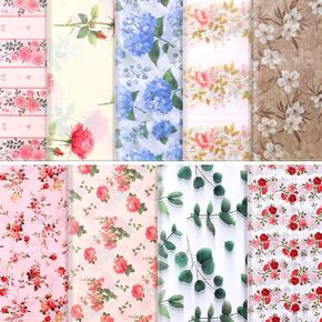 Honoson 90 Sheets Floral Tissue Paper Flower Gift Watercolor Wrapping Flower Printed DIY Art Craft Paper Bulk for Wedding Bridal Shower Birthday Party Favor Supplies Decor, 19.7 x 13.8 Inch