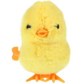 Clockwork Jumping Chicken Wind Up Chicken, 3.54in Simulation Plush Chick Funny Toys, Cute Plush Hopping Chicks Novelty Spring Windup Toys for Kids Toddler Easter Egg