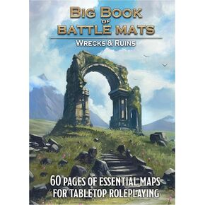 Loke Big Book of Battle Mats Wilds Wrecks & Ruin, Merchandise for RPG Board Game, for Ages 14+