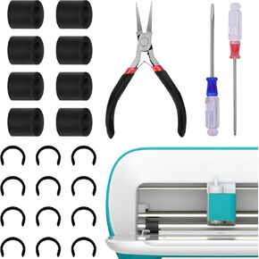 23 Packs Rubber from Moving Retaining Clip Rings Rubber Roller Replacements Sets Compatible with Cricut Joy,Only Rubber Roller Resolution for Cricut Joy Complete Repair Tools