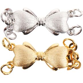 EXCEART 2pcs Metal Necklace Connector Clasps Jewelry Extenders for Bracelets Necklaces Smooth Comfortable Wear for Crafting and Personalization