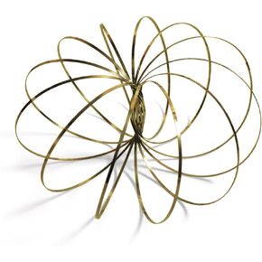 Original GeoFlux 2-Pack of Mesmerizing 3-D Kinetic Sculpture & Interactive Spring Toys, Silver Metallic