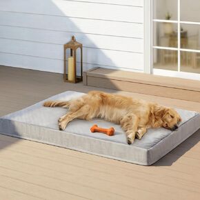 RRPETHOME Indestructible Dog Beds for Large Dogs, Chew Proof Dogs Bed with Orthopedic Egg Foam, Outdoor Waterproof Pet Bed Mat with Washable Cover for Crate Pad and Cages,Extra Large