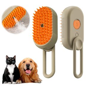 Cat Steam Brush, New 3 in 1 Pet Steam Groomer Brush, Rechargeable Pets Steam Groomer Comb for Massaging and Cleaning Shedding Pet Hair, Multifunctional Hair Removal Comb Cats and Dogs (White)