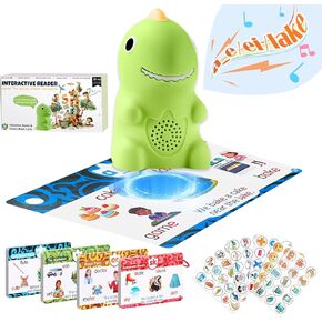 Talking Pen with Flash Cards Hooked on Phonics, Interactive Dinosaur Learning Reader-Electronic Sensory Toys for Kids with Autism, Audio Sound Recognition Early Educational Gift for Toddlers Ages 3-6