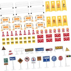 ERINGOGO 1Set Traffic Sign Play Educational Road Signs for Safety Awareness and Cognitive Games Parent Interaction and Attractive Design