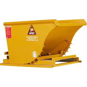 Apex HD100 Forklift Hopper Hopper ذاتية الإلقاء ، ساحة مكعبة ، سعة 6000 رطل ، فولاذ متين ، مصنوع في الولايات المتحدة الأمريكية (ساحة مكعبة واحدة) in Kuwait