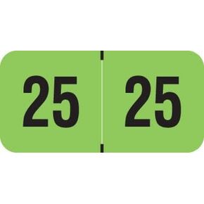 2025 Year Stickers, Doctor Stuff 2025 Chart Stickers, Fluorescent Green Color Coded, USA Made Year Labels for End Tab File Folders, 500 Labels/Roll in a Dispenser Box, 3/4" x 1-1/2"
