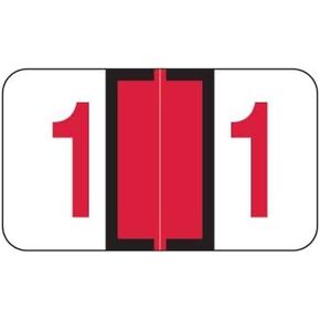 Doctor Stuff - File Folder Labels, Number 1, Jeter 6100 Match - JRNM Series Chart Stickers, Red, 15/16" x 1-5/8", #1, 500/Roll