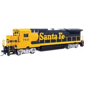 Walthers Mainline 910-9567 HO Scale GE Dash 8-40B - Standard DC - Santa Fe #7411 (Blue, Yellow)