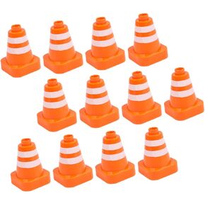 ERINGOGO 12Pcs Traffic Cones Road Sign for Teaching Traffic Safety Bright Construction Cones for Educational Play and
