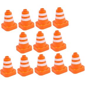 12Pcs Traffic Sign DIY Traffic Signs Roadblock Cones for Educational Scenes Quality for Fun