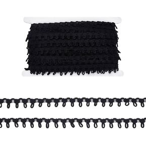 20 Yards(18.2m) Elastic Button Loop Trim Button Loop White Braid Trim with Elastic Buttons Loops Buttons Braid Cord Buttonhole Lace Trims for Costume Crafts Sewing Wedding Bridal Dress Decor