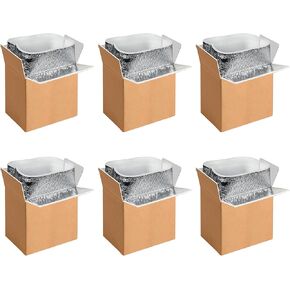 2 Pack Insulated Shipping Boxes with Aluminum Foil Liner,Thermal Insulation Cold Pack Shipping Boxes for Frozen, Reusable Styrofoam Cooler Box, Small Mailing Box, 6’’X5’’X9’’