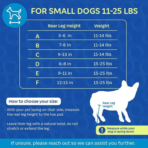Walkin' Wheels Small Dog Wheelchair, Lightweight Dog Wheelchair for Back Legs, 15-25 lbs, for 6-8 inches Leg Height - Blue in Kuwait