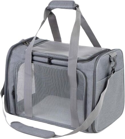 Airline Approved Soft Sided Pet Carrier for Small and Medium Dogs, Cats, and Puppies (Up to 15 lbs), Collapsible Portable Travel Bag for Dogs Cats (Grey) in Saudi Arabia