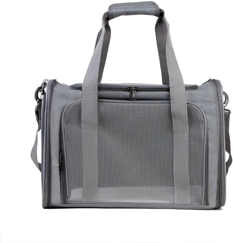 Airline Approved Soft Sided Pet Carrier for Small and Medium Dogs, Cats, and Puppies (Up to 15 lbs), Collapsible Portable Travel Bag for Dogs Cats (Grey) in Saudi Arabia