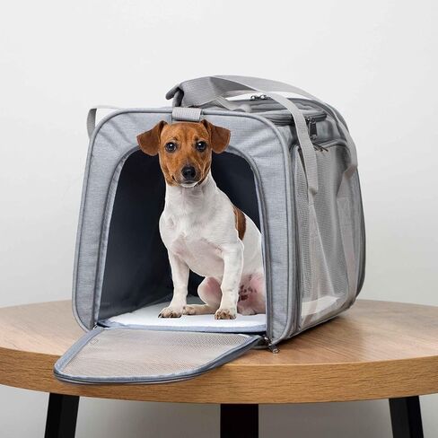 Airline Approved Soft Sided Pet Carrier for Small and Medium Dogs, Cats, and Puppies (Up to 15 lbs), Collapsible Portable Travel Bag for Dogs Cats (Grey) in Saudi Arabia